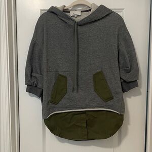 EUC! 3.1 Phillip Lim Gray and Olive Hoodie, Size XS